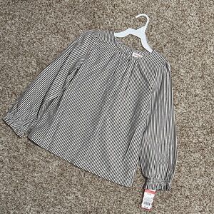 Cat & Jack Black and White Striped Blouse